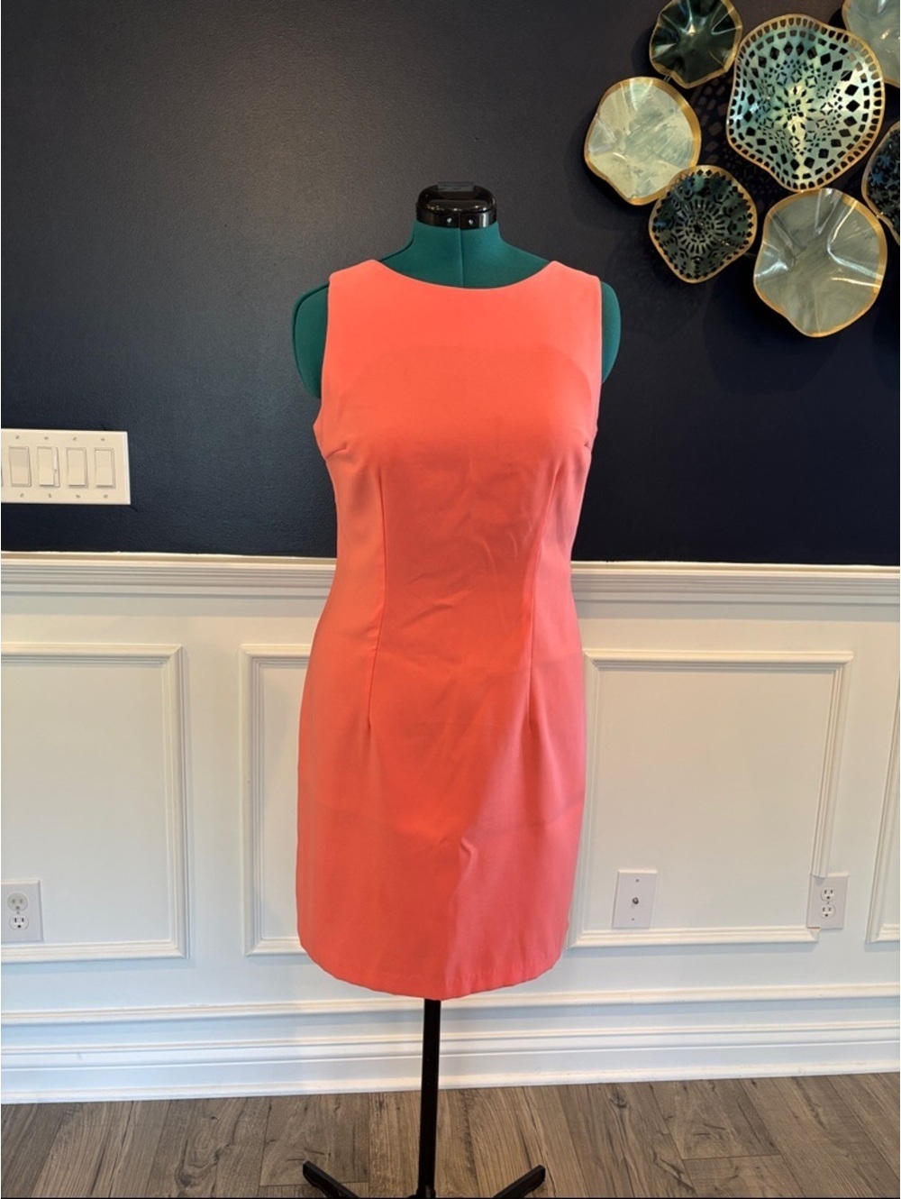Alyx Coral-Orange Sleeveless Shift Dress